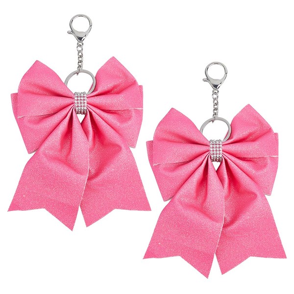 DICOSMETIC Pack of 2 Large Bows Key Fob Cheerleader Key