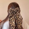 Large Leopard Hair Bow, Leopard Print Hair Bow Clips Silky