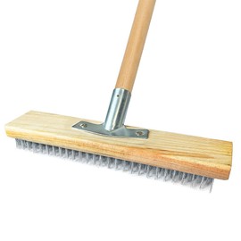 OrangeClub 300 mm steel broom with scraping edge and robust metal holder, metal broom, garden broom