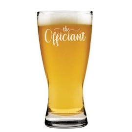 MIP 15 oz Beer Pilsner Glass Gift The Officiant Wedding