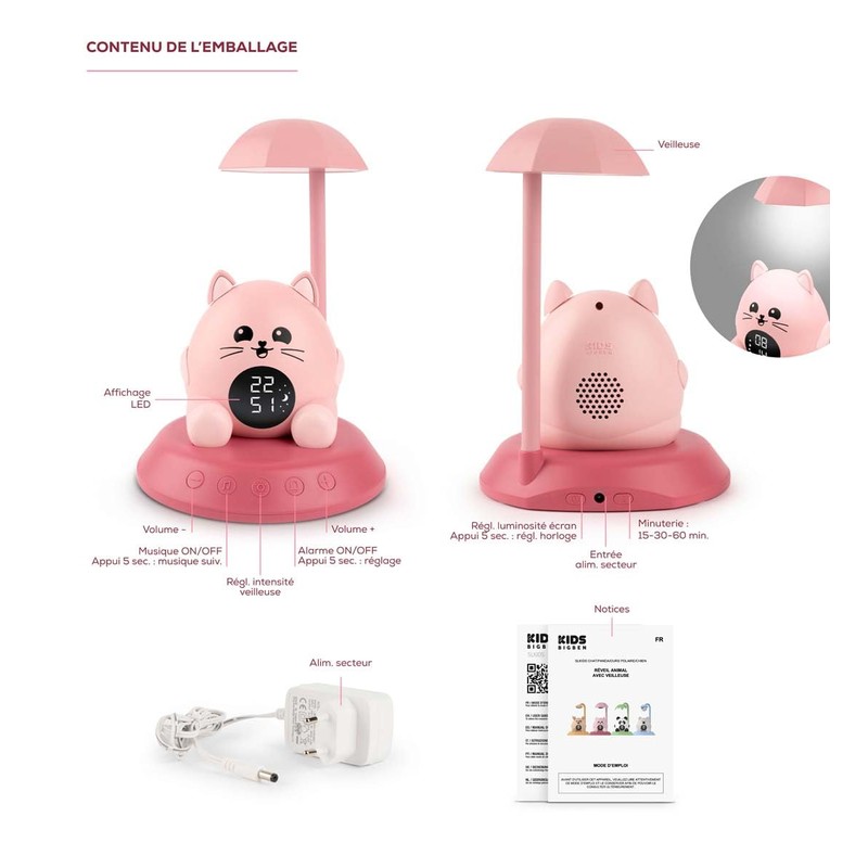 Bigben Street Light Night Light Alarm Clock (Cat)