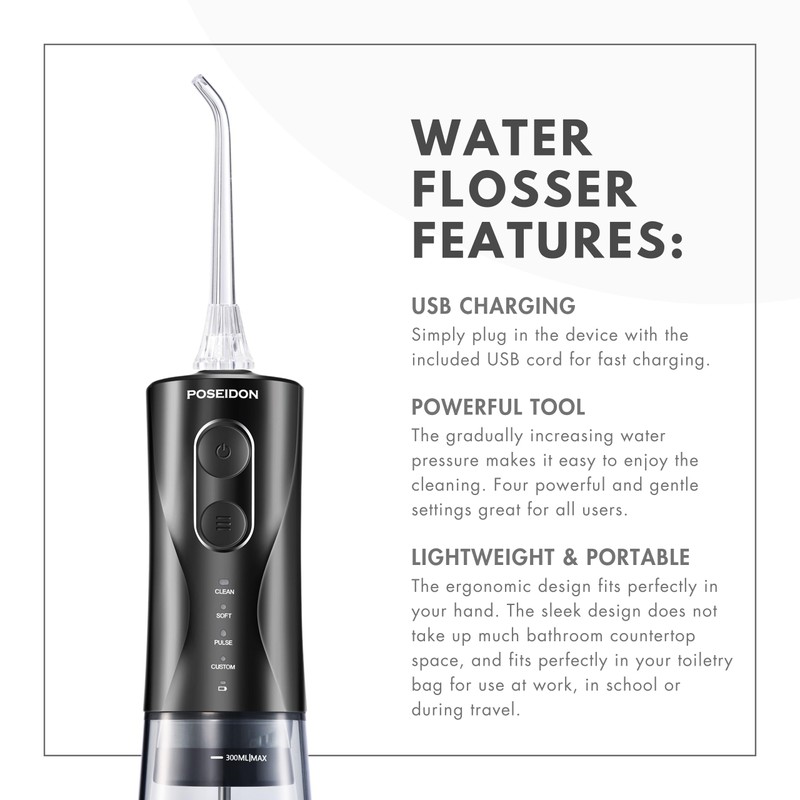 ToiletTree Products Oral Irrigator by Poseidon Portable and Cordless Water