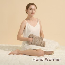 samply Hot Water Bottle with Cover - 2L Hot Water Bag with Hand Pocket, for Hand Feet Warmer, Khaki