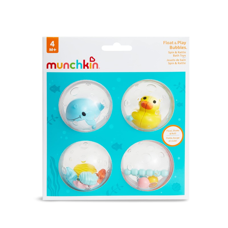Munchkin Floating Bubbles Bath Toy, Pack of 4, Assorted Models
