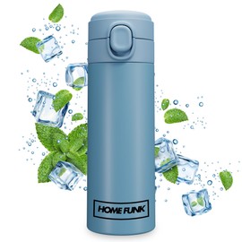 HOMEFUNK Insulated Stainless Steel Water Bottle Flask for Hot and Cold Drinks Coffee and Baby Bottles Hot Water Flask Thermal Flask 420ML (Cool Blue)