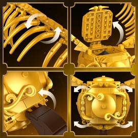 Vziimo Golden Fidget Spinner Building Set, MOC Ideas Magic Golden Ball Model Kit, Creative HP Gift Toys for Kids Adults 8+ (371 PCS)