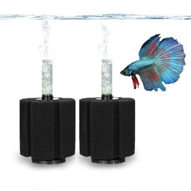 SunGrow 10-Gallon Betta Sponge Filter, Underwater Center Aquarium Filter, Attach it to Air Pump (Not Included) to Run, Works for Tropical Fish & Breeder Aquarium, Perfect for Fry & Small Fish, 2 Pcs