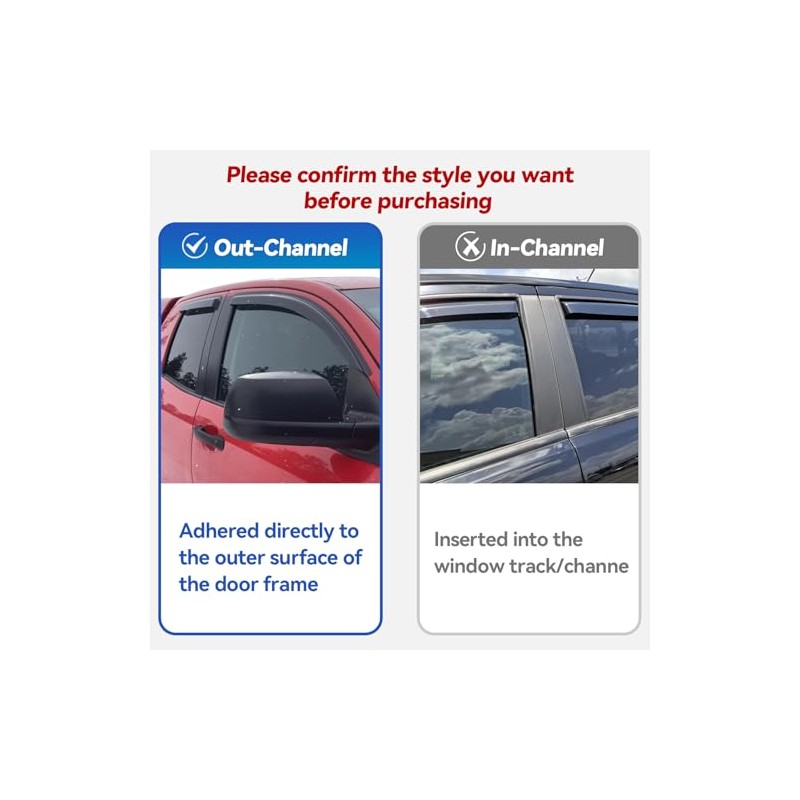 YQAUTEC Window Visors for 2015-2026 Ford F-150 & Super Duty