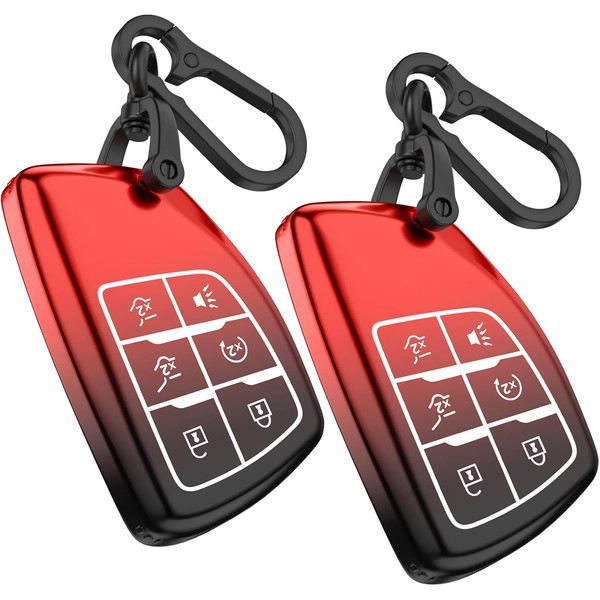 2Pack For Chevy Key Fob Cover With Keychain. TPU Soft