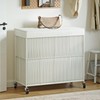 WOWLIVE Laundry Hamper with Wheels, 160L Handwoven Rolling Laundry Basket