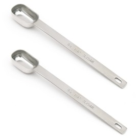 BERYLER 2 PCS 3/4 Teaspoon(1/4 Tbsp | 3/4 Tsp | 3.75 mL | 3.75 cc | 1/8 oz) Single Measuring Spoon, Stainless Steel Individual Spoons, Long Handle Spoons Only