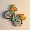 Holland Netherlands Souvenir Fridge Magnet, 3D Resin Bicycle with Tulip