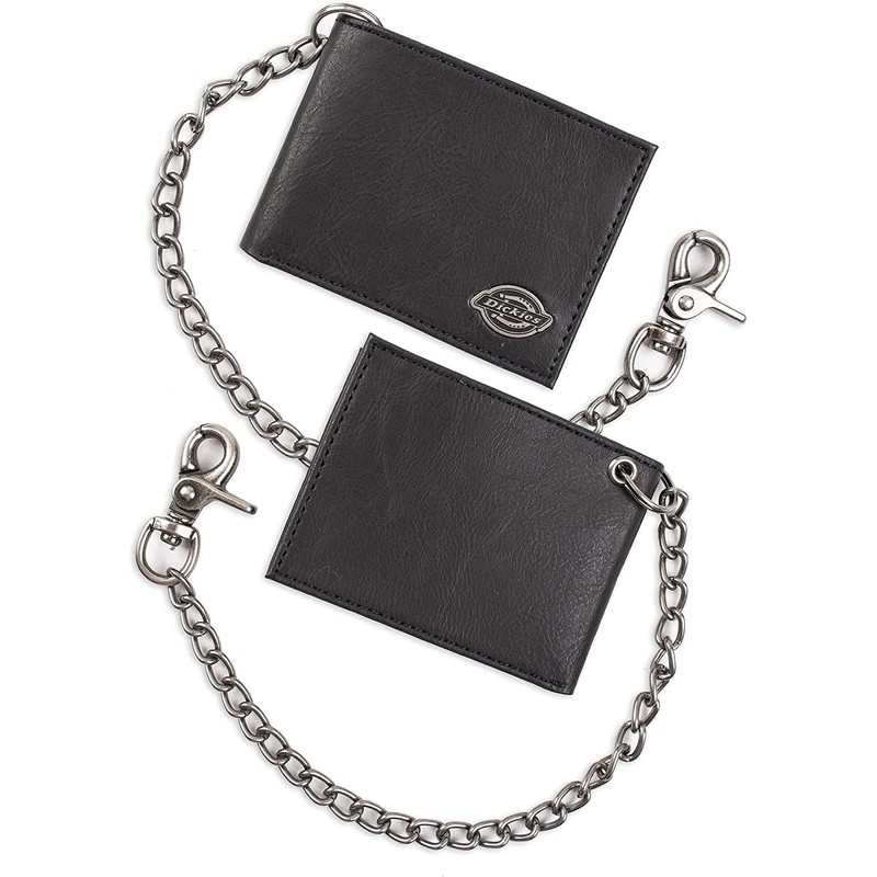 Dickies Men’s Bifold Genuine Leather Thin Card Wallet with ID