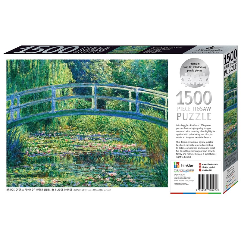 Hinkler Mindbogglers Platinum 1500-Piece Jigsaw Puzzle: Bridge Over a Pond