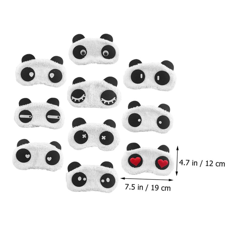 TOVINANNA 10Pcs Sleep Masks Adorable Panda Eye Covers Comfortable Light