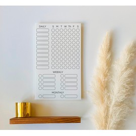 1801andco Chore Chart for Kids Acrylic White Board 9"x14" - Routine To Do List Teens and Adults, Visual Schedule, Behavior + Rewards Chart, ADHD Task Planner