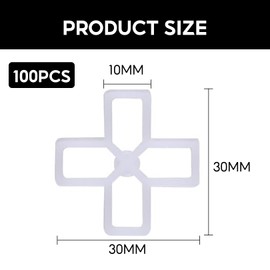 100 Pcs 10mm Tile Spacers,Patio Slabs Paving Slabs Brick Slips Packers Floor Slab Spacers Hard Plastic Cross Tiles Leveler Spacer Garden Tiling Kit Great Levellers,for Tile Leveling DIY Wall Tiler