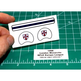 1998 London Monarchs NFLE Europe Football Gumball Helmets *DIECUT DECALS ONLY*