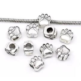Unbranded  Dog Paw European Large Hole Bead Lot 10pcs For Charm Bracelets C126