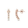 Rainbow Synthetic Opal Half Huggie Hoop Earrings 14K Rose Gold