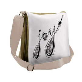 Lunarable JOY Messenger Bag, Hearts and Arrow Shapes Motif, Unisex Cross-body