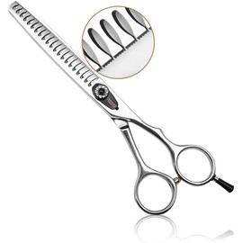 FOGOSP Professional Thinning Shears for Dogs with Micro Serrated Edge 7 inch Chunkers Dog Grooming Scissors Chunkers Shears Japan 440C 70% Thinning Rate 21 Teeth(7in)