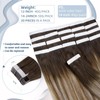 Hetto Remy Real Hair Tape-In Extensions, Balayage, Dark Brown Mix,