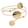 Avalaya Polished Gold Tone Triple Circle Upper Arm, Armlet Bracelet