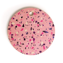Society6 Emanuela Carratoni Pink Terrazzo Style Cutting Board, 11.5" x11.5" x 1/2" .5lb, Multi