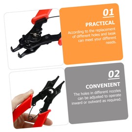 Operitacx 1 Set Multi Functional Circlip Plier Set Red High Tool for Retaining Rings Versatile Jaw Design for Automotive and Plumbing Use