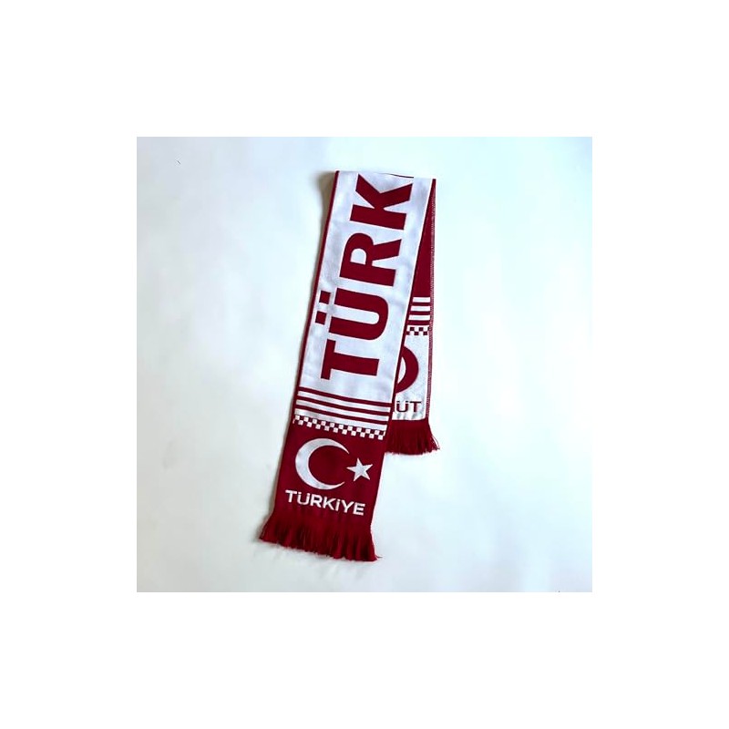 Taraftar 7/24 Türkiye Scarf for Football Fans, Red and white