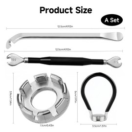 Wefaly Spoke Wrench Bicycle Made of Steel, 4 Piece Spoke Tensioner Set, Universal Nipple Tensioner Bicycle for Centring Repairing, 10-15 Gauge Spoke Tool for Driving Bike