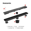 SaniteModar Linear Shower Drain, Matte Black Shower Drain 24 inch