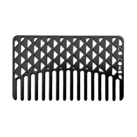 Go-Comb - Peine tipo cartera - Peine de acero inoxidable elegante y duradero - facetas negras mate