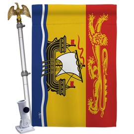 Canada Provinces New Brunswick House Flag Eagle Set Regional Canadian Territories Region Country Particular Area Small Decorative Gift Yard Banner Double-Sided Made In USA 28 X 40