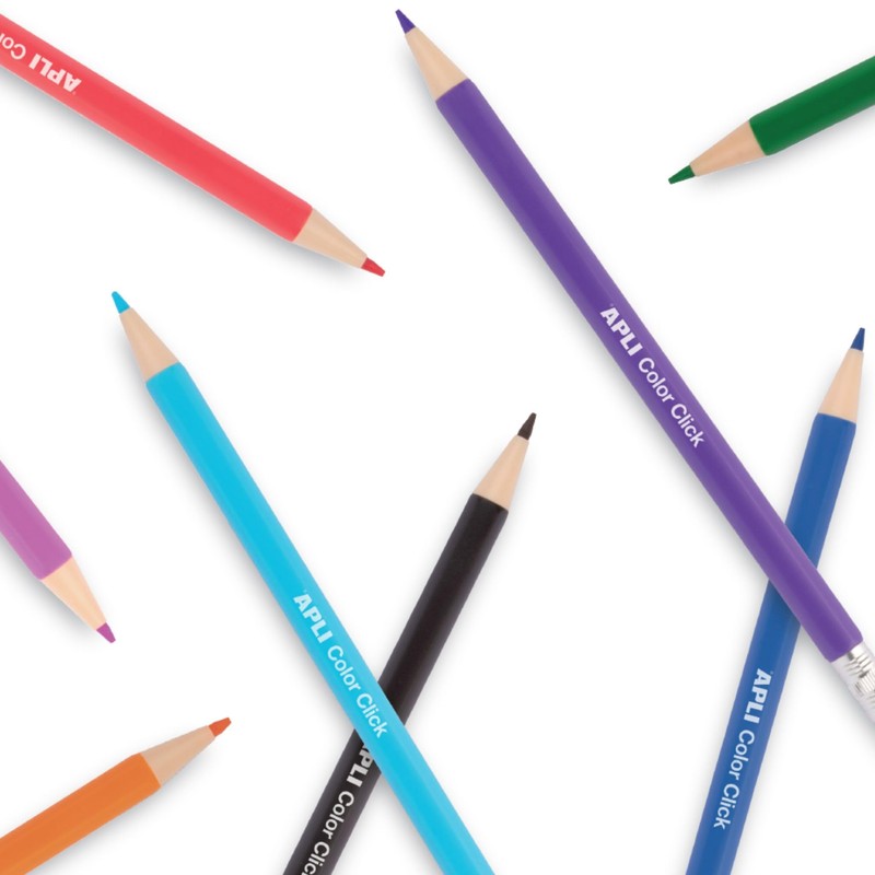 APLI 20080 Color Click Mechanical Pencil with Sharpener and 12