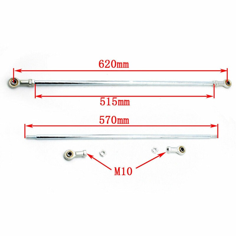 DDBESSIC Go Kart Steering Kit, 640mm Front Steering Wheel Gear