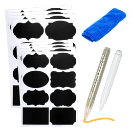 ARMIZ Chalkboard Labels with 2 Pens and 1 Towel Waterproof and Reusable Chalkboard Stickers for Jars, Containers, Pantry, Storage Containers, 163 Pieces
