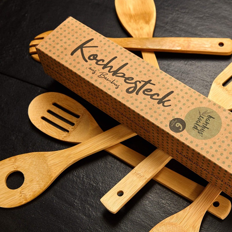 bambuswald Plastic-free and environmentally friendly kitchen utensil set (6 pieces)