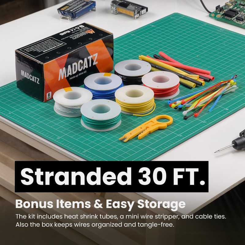 22 AWG MADCATZ Stranded Wires, 6 Colors Electrical Wire Cable