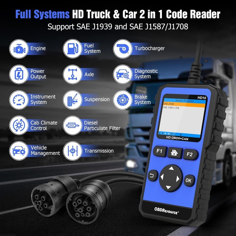 Heavy Duty Truck Scanner Full System Diesel Diagnostic Scan Tool
