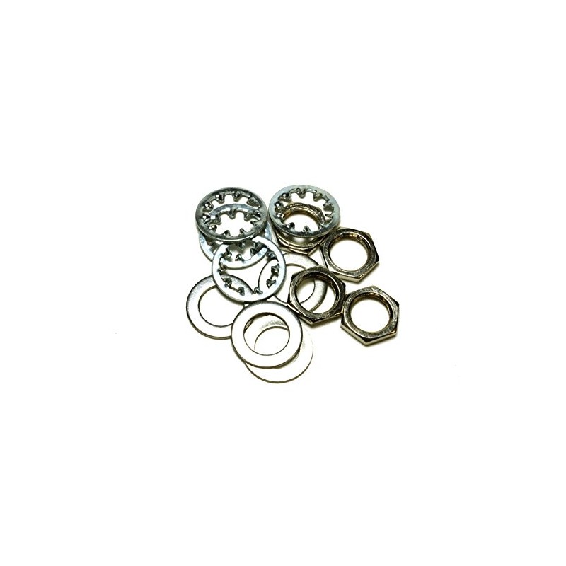 set of 4 Guitar nuts, washers & lock washers for