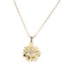 Pendant Necklace 925 Silver Sunflower Shape Gold Exquisite Shiny Elegant