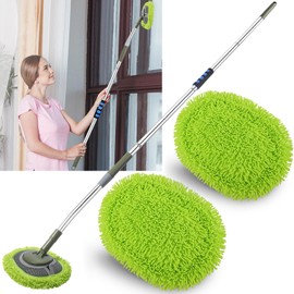 Wall Cleaner, Wall Cleaner Mop Green Mop for Walls Max 66’’ Wall Mop with Long Handle, Ceiling Dust Mop with 15°Labor-Saving Extension Pole, Green Wall Cleaner with Long Handle, Wall Washing Mop