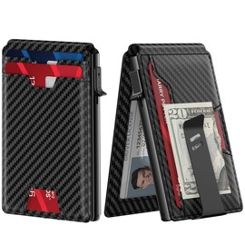 typecase Men's Business Fashion Large Capacity Bi-Fold Wallet (1 count), Spring Textured Rfid Blocking Card Holder, Casual Fashion Wallet for Work and Everyday Use - Color: Carbon Fiber