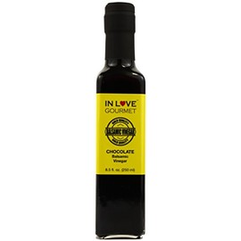 In Love Gourmet Chocolate Balsamic Vinegar 250ML/8.5oz Great on Strawberries and Fruit Salads, Amazing on Grilled Steaks and Chicken