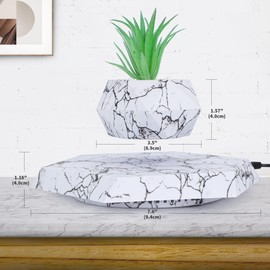 YISUIPU Levitating Plant Pots Floating Hanging Planter for Small Plants. Elevate Your Space Level with The Floating Plant Pot – Stunning Home and Office Deco (White)