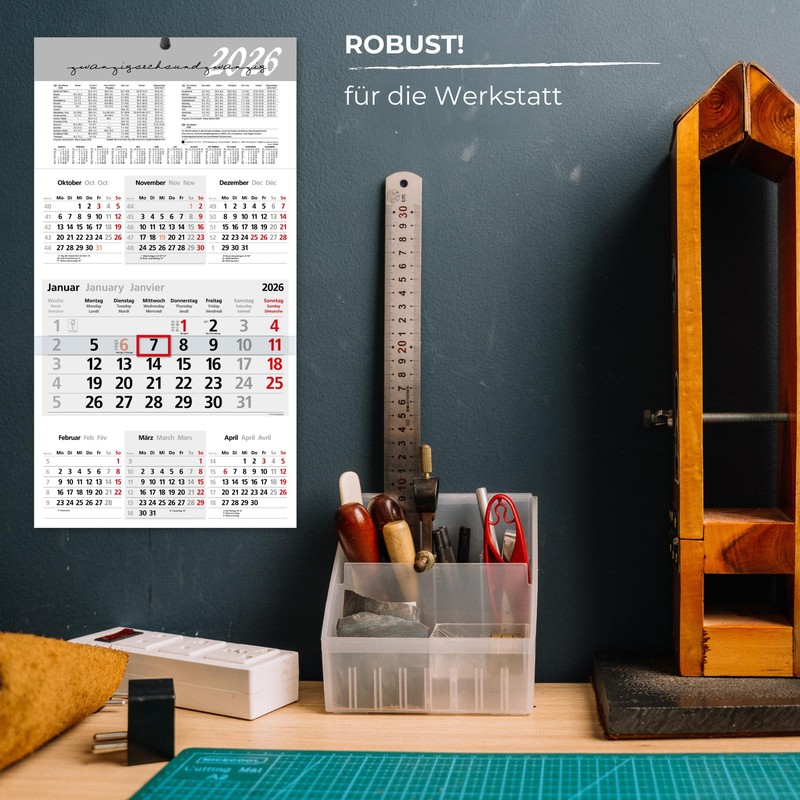 Calendar 2026 Wall Calendar with Slider 7 Months - Large