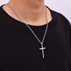 Fiusem Cross Necklace for Men, Stainless Steel Mens Cross Necklaces