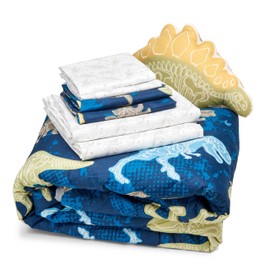 Northwest Classics Bed in a Bag with Decorative Pillow, 8-Piece Full, Navy